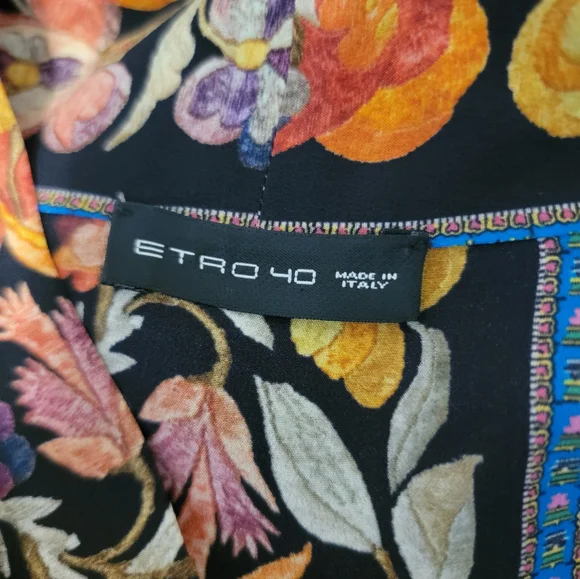 Etro 40 Floral Multicolor Slik Blouse - Picture 8 of 8